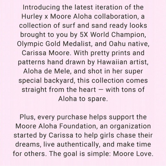 NWT Hurley X Carissa Moore Hawaiian lei tie back surf suit. Peach/Brown - Picture 5 of 8